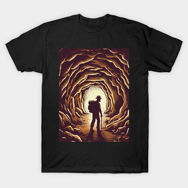 Vintage Caving explore T-Shirt by TomFrontierArt